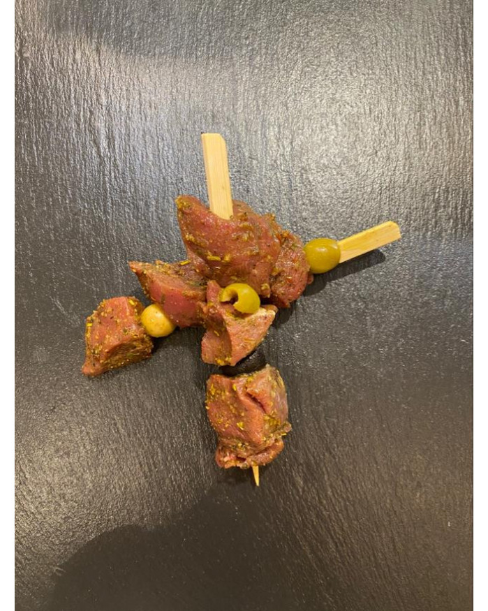 Brochettes de canard aux olives