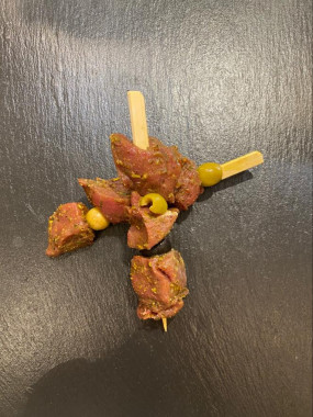Brochettes de canard aux olives