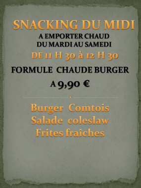 Formule Chaude Burger Comtois
