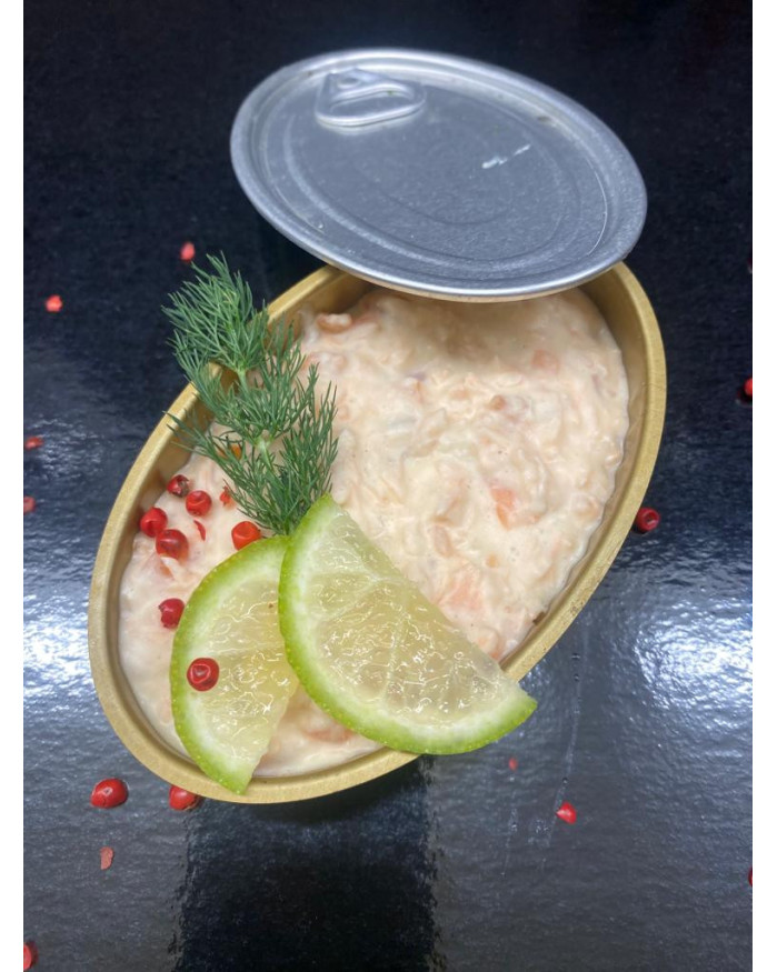 RILLETTES DE SAUMON AU CITRON VERT SERVIES DANS SA BOITE